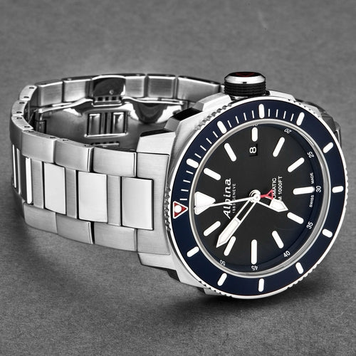Alpina Men's  Seastrong Diver Black Dial Stainless