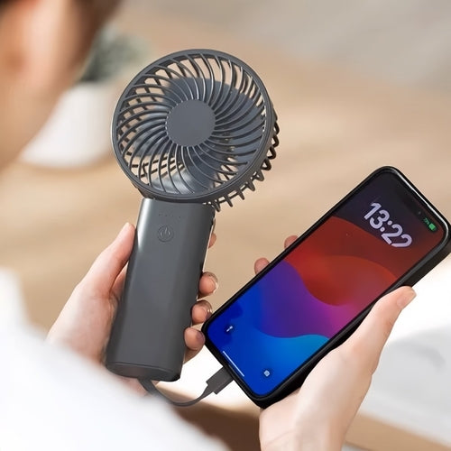 2-in-1 Portable Mini Fan Power Bank – Foldable Cooling