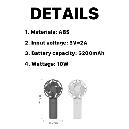 2-in-1 Portable Mini Fan Power Bank – Foldable Cooling