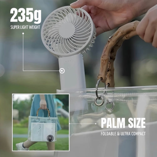 2-in-1 Portable Mini Fan Power Bank – Foldable Cooling