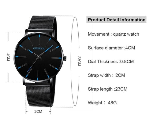 Waterproof Men's Watch Stainless Steel Quartz Luminous Classic Watches