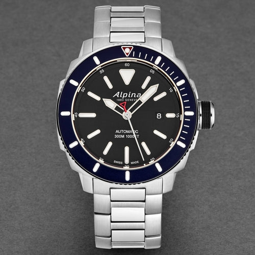 Alpina Men's  Seastrong Diver Black Dial Stainless