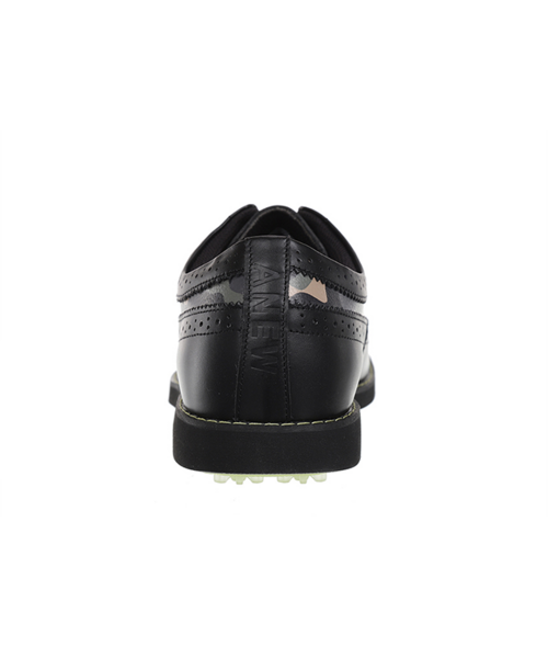 Men's Camo Wingtip Brogue Shoes - Black
