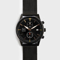 Men's Steel Mesh-Belt Watch — Black & Rose Gold
