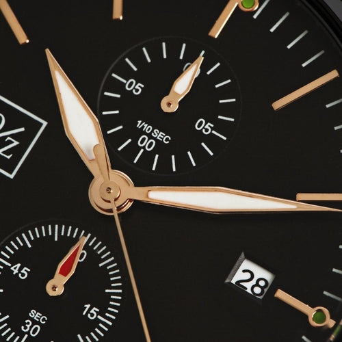 Men's Steel Mesh-Belt Watch — Black & Rose Gold