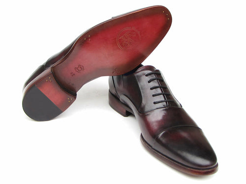 Paul Parkman Men's Captoe Oxfords Black Purple Shoes (ID#074-PURP-BLK)