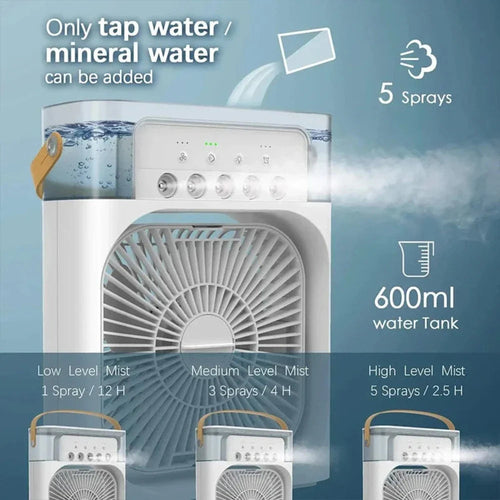 Portable Desktop Air Cooler – 3-in-1 USB Mini AC