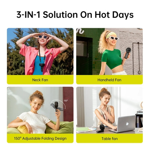 Portable Handheld Fan with LED Display and Battery