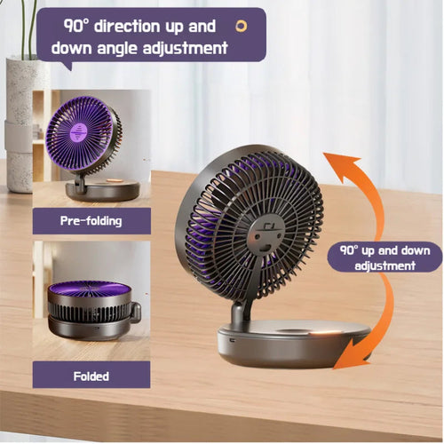 USB Foldable Desktop Fan With Night Light