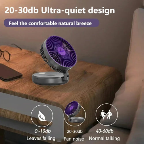 USB Foldable Desktop Fan With Night Light