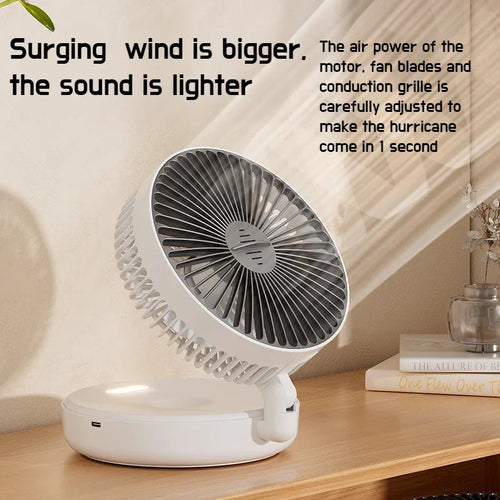 USB Foldable Desktop Fan With Night Light