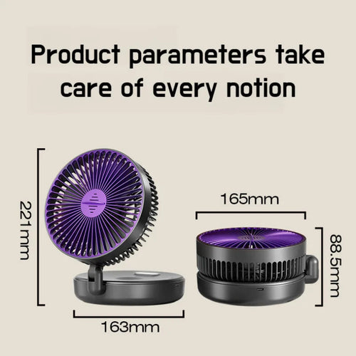 USB Foldable Desktop Fan With Night Light