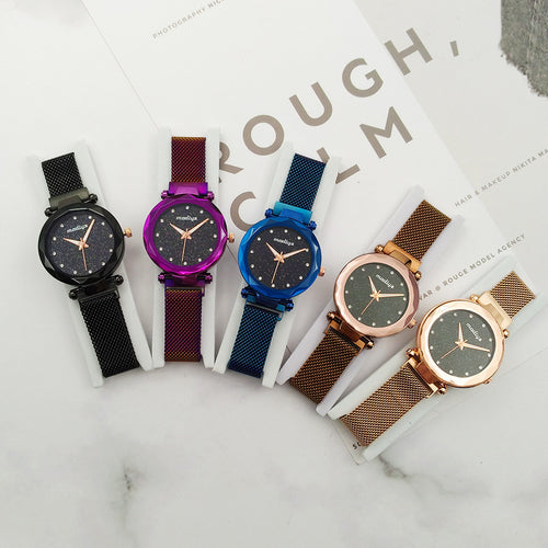 Stylish Women Starry Skies Watch Bracelet watch with gift box