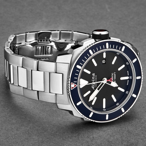 Alpina Men's  Seastrong Diver Black Dial Stainless