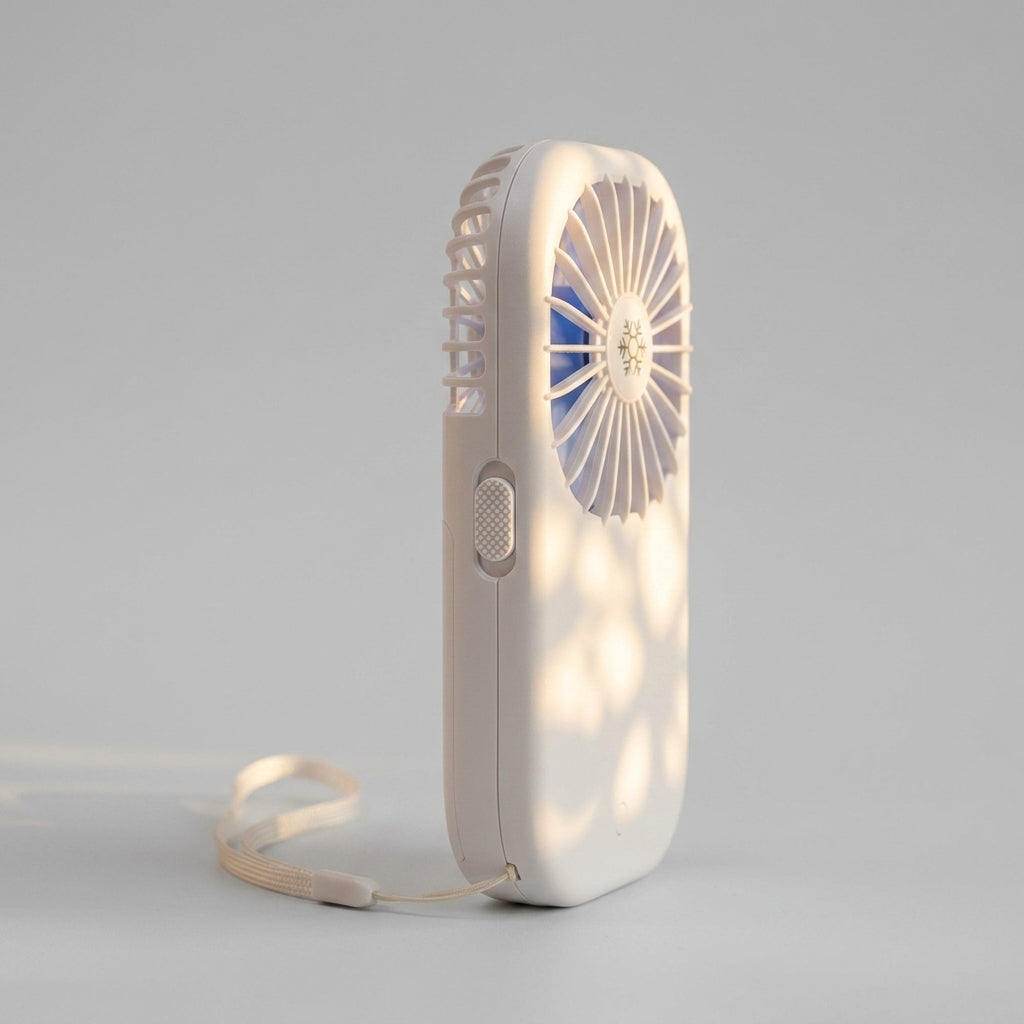 Portable handheld fan and power bank — Side Profile Studio | Generated by Modelize