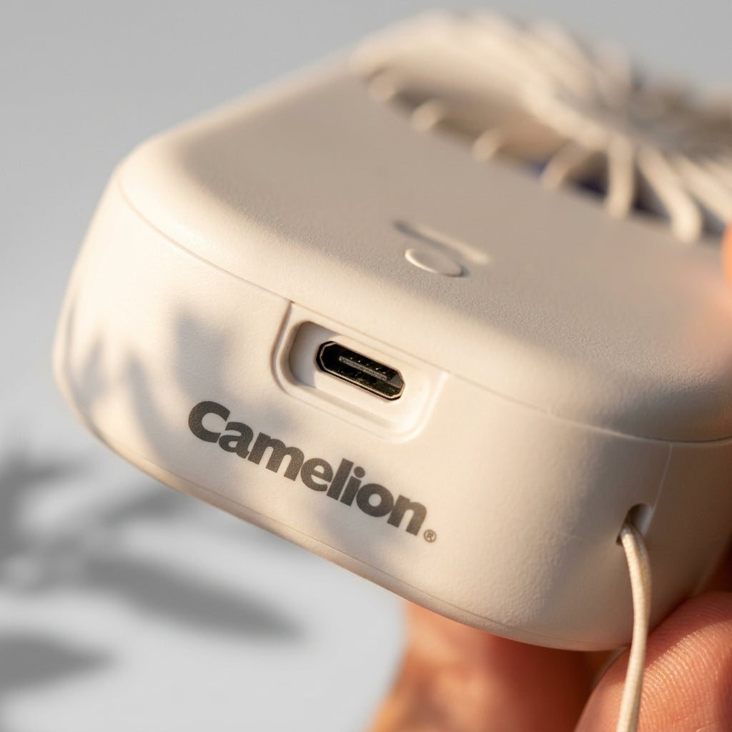 2-in-1 portable fan and power bank — Power Bank Detail | Generated by Modelize
