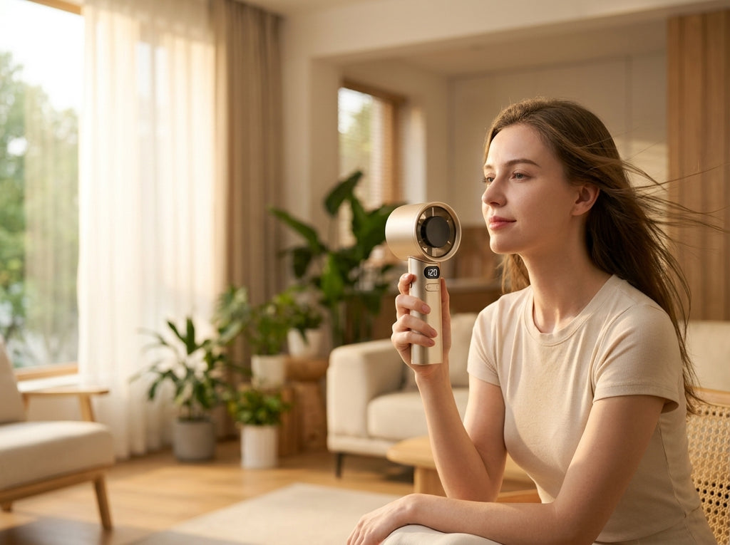 Portable Handheld Fan — Lifestyle - Home | Generated by Modelize