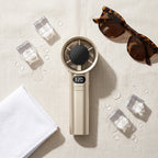 Portable handheld turbine fan — Flat Lay - Styled | Generated by Modelize