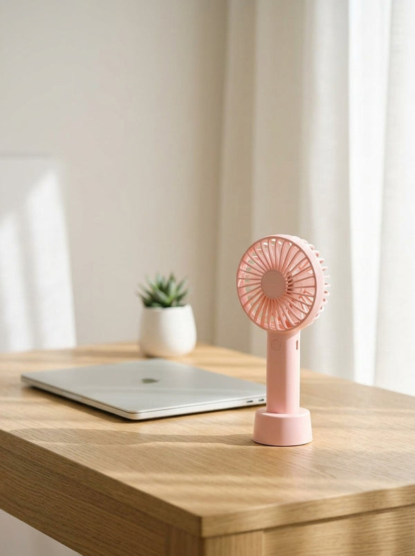 Handheld mini fan — Modern Workspace Setup | Generated by Modelize