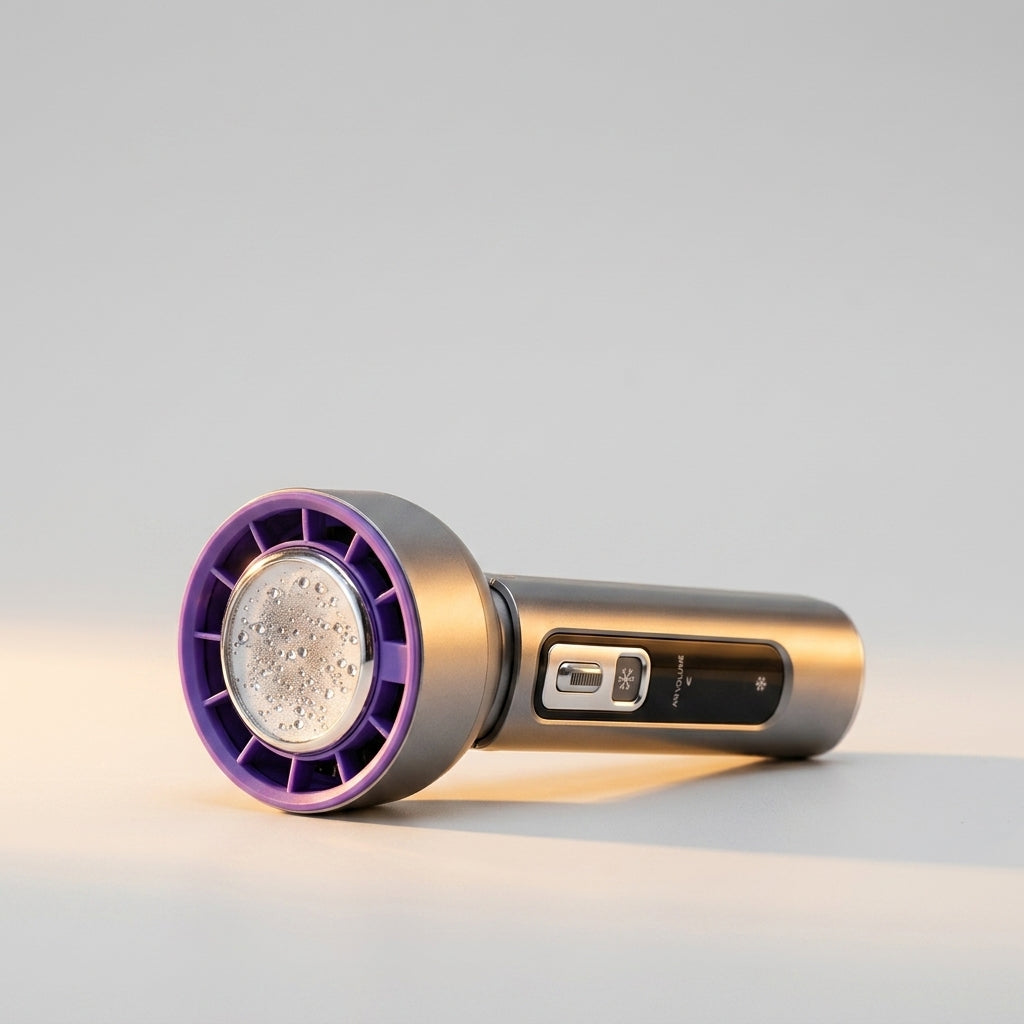 Portable handheld turbo fan — Folded Compact Detail | Generated by Modelize