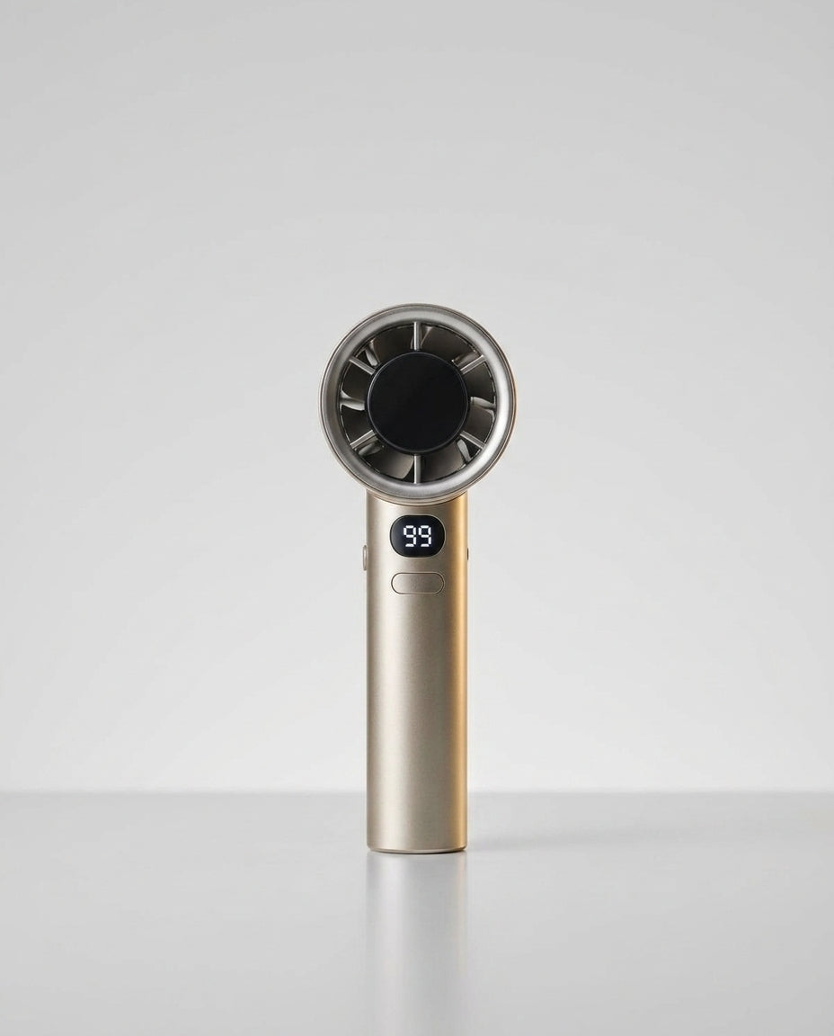 Portable Handheld Turbo Fan — Studio Hero Shot | Generated by Modelize
