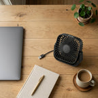 Portable USB Desk Fan — Flat Lay - Styled | Generated by Modelize