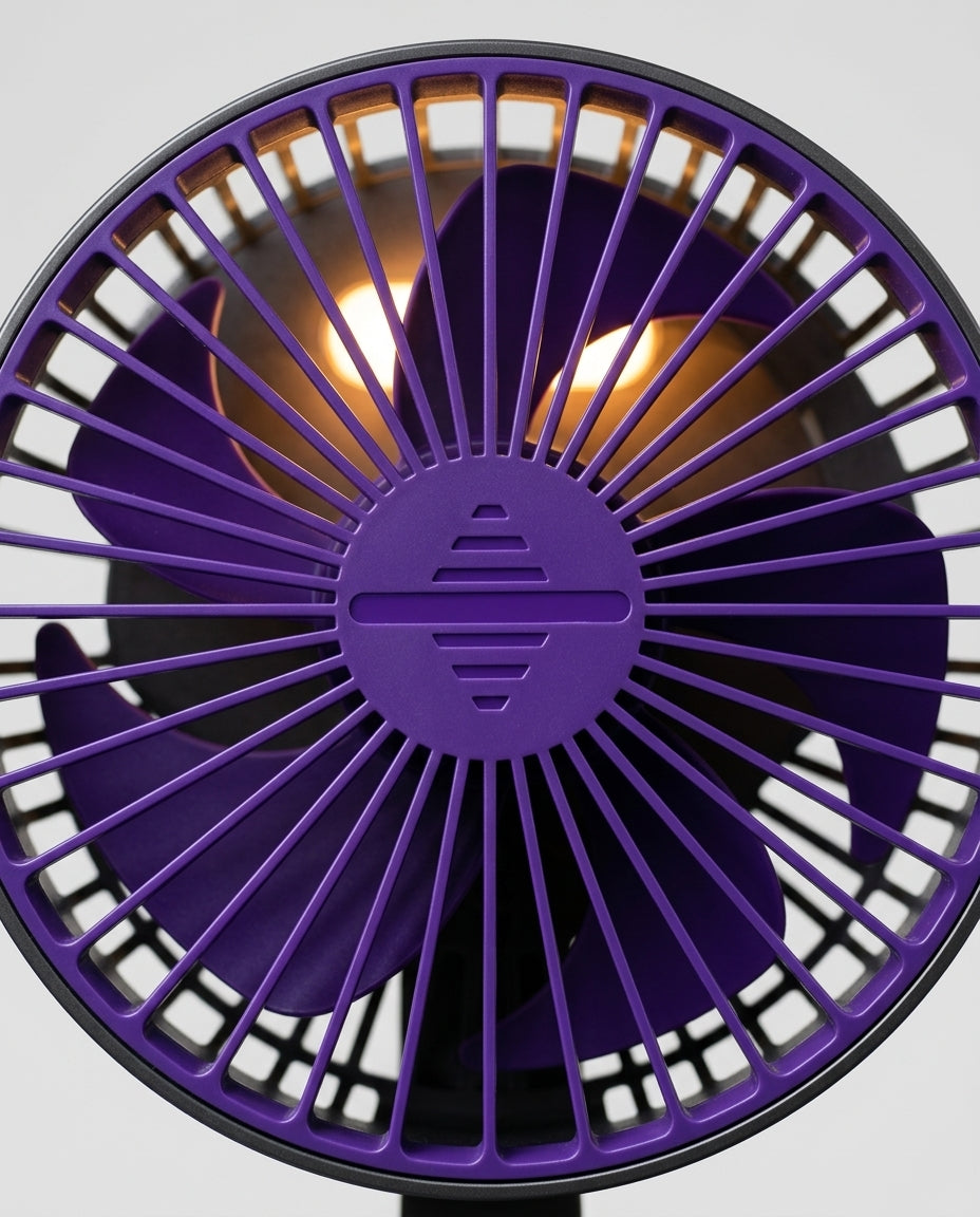 Portable foldable desktop fan with integrated LED — Turbine Blade Detail | Generated by Modelize