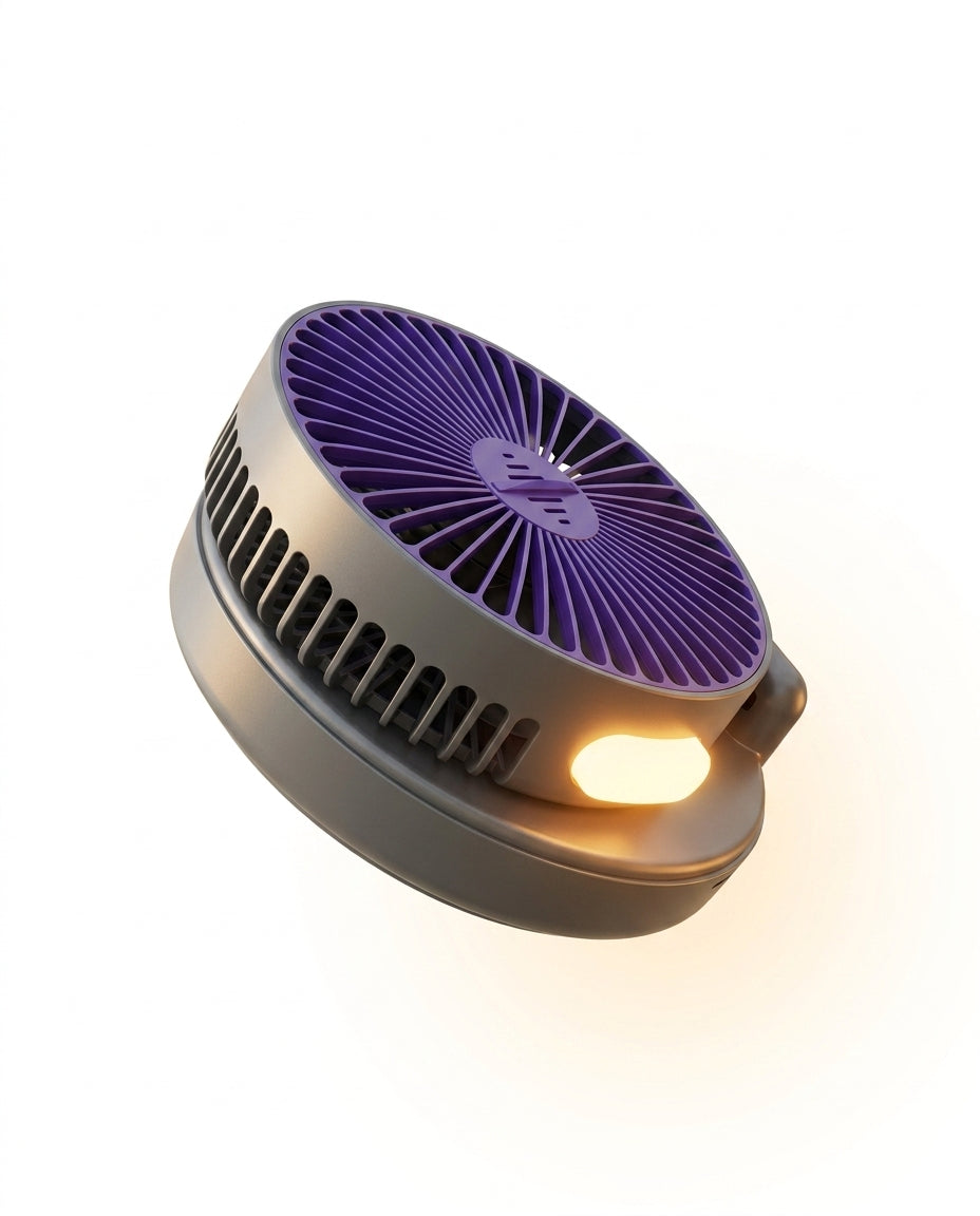 Portable foldable desktop fan — Folded Portability | Generated by Modelize