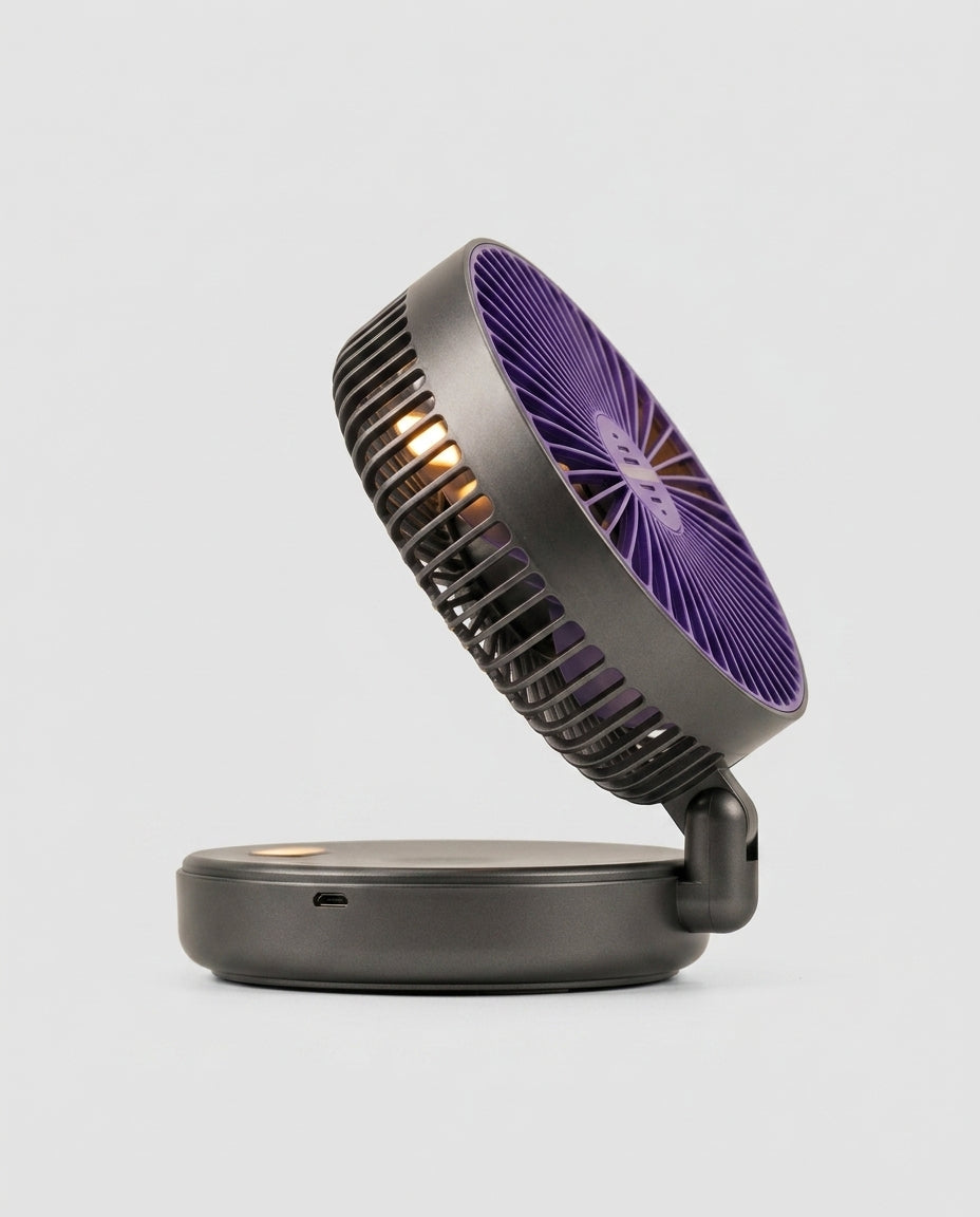 Portable Foldable Desktop Fan — Minimalist Studio Profile | Generated by Modelize